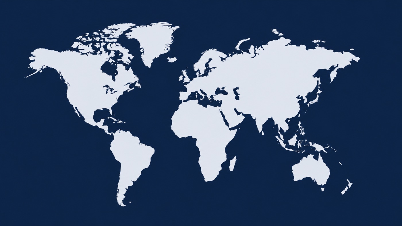 Mappa del mondo con le aree in cui D&D Automazione Industriale ha seguito progetti, avviamenti e assistenza tecnica