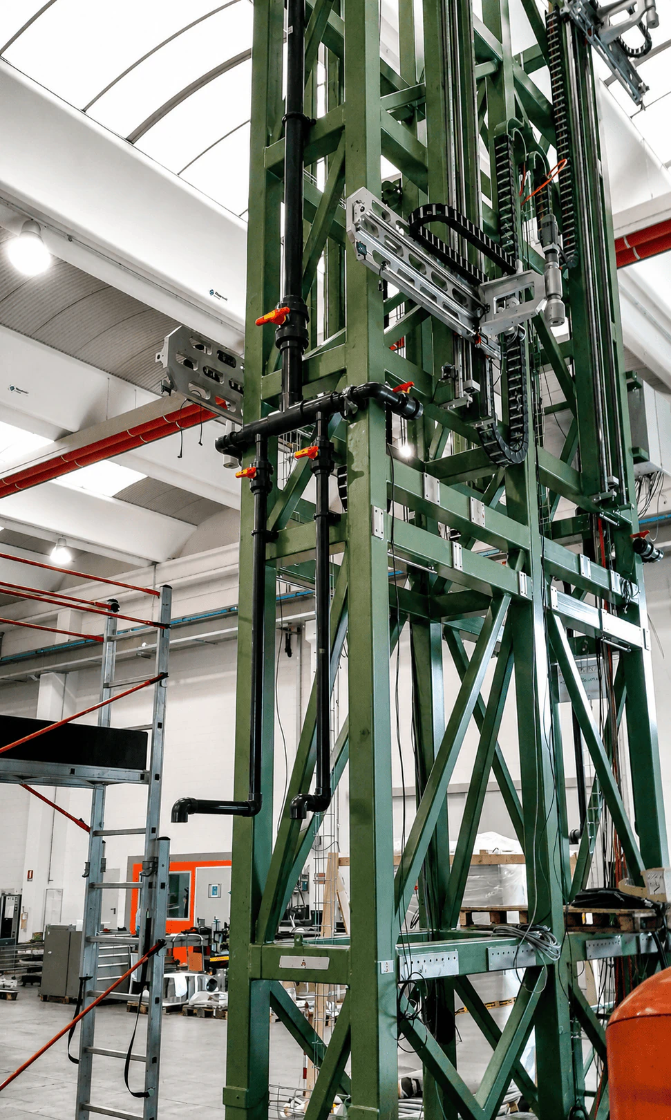 Vertical structure of the fiber optic towers